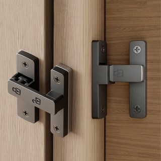 門鎖 門扣 安全鎖 拉門鎖 防盜鎖 門栓 門鎖扣 防盜門扣 直角鎖 櫃子鎖(mina百貨), 1個, 平面- 黑