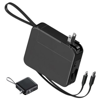 【CCC標誌 wh標識】無線充行動電源 20000mAh 大容量 66W快充 行動電源 可上飛機 快充 行動充 無線充電, 曜石黑【AC插頭+3C標識】基礎款, CBD24