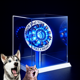 프리미엄 토니 스타크 아이언맨 심장 무드등, 1세트(본품+케이스)