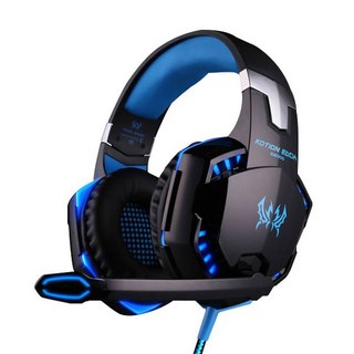 LED 라이트 게이밍 헤드셋 추천 순위 헤드폰 게임 용 PC 컴퓨터, COOL BLUE