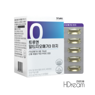 트루엔 알티지 오메가3 이지 3중 기능성 혈행 개선 혈액순환 두뇌 건강 HD 트루엔오메가, 1개, 60정
