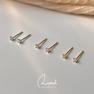 ALUMI 星光耳釘 S925純銀 mini水鑽 鋯石 耳環 飾品 養耳棒 純銀耳環（三色）