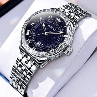 OUPINKE 여성시계 기계식 오토매틱 럭셔리 명품 워터프루프 야광 일력 메탈시계