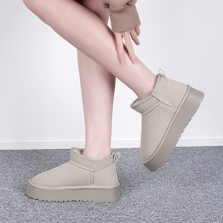 여성 방한화 겨울 털 부츠 방한 스니커즈 기모 털신 쿠션 따뜻한 운동화 발편한 패딩 경량 슈즈 패션 데일리 키높이 통굽 캐주얼 신발 단화 앵클 앵글 숏