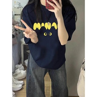 YioYcc 여자 순면 빈티지 프린트 여름 루즈핏 패션반팔