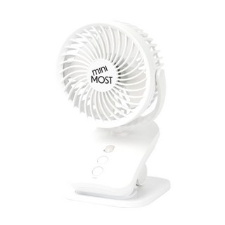세이프웨이 미니모스트 자동회전 차량 탁상용 캠핑 미니 무선 집게 클립형 선풍기, 화이트, 1개