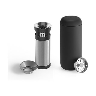 FELLOW Carter 瘦卡特！雙層陶瓷真空保溫杯 - 咖啡/茶葉兩用浸泡組，保溫杯推薦，隨時享受手沖咖啡與現泡茶, 16oz-磨砂黑, 1個