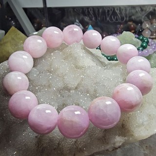 靈石有約 貓眼紫鋰輝手鍊 14mm圓珠 手圍17 獨特光澤飾品