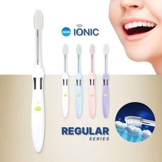 일본칫솔 부드러운 미세모 아이오닉 미세전류 칫솔 (레귤러+화이트), 1세트, 3개입