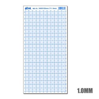 模式玩造 MS078 鋼普拉模型改造 ABS膠板 帶刻度刻線板 240*120mm, 1個, MS078 - 1.0mm