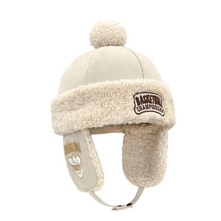 麂皮絨繡字貼標 護耳毛帽 保暖雪帽