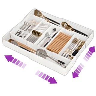 굿온유 수저정리함 확장형 길이조절 모듈형 식기수납함, D형, 1개