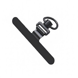 不銹鋼手機掛繩墊片 手機夾片 360旋轉通用 超薄手機掛片, 360度旋轉扣+小長條黑色, 1個