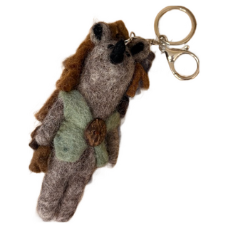 早苗帆布 羊毛氈手作吊飾 羊毛氈娃娃 鑰匙圈 可愛掛飾, 刺蝟先生, 1個