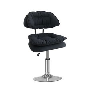 吧臺椅凳電腦椅子，陞降旋轉靠背吧台椅，實驗室酒吧辦公椅洽談椅餐椅前臺, 圓盤矮款座椅—黑色, 1個