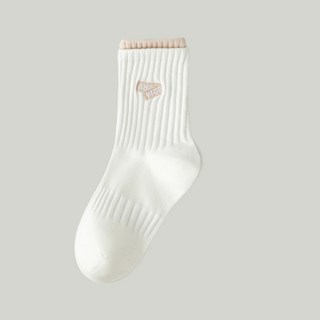 AYTA愛搭 90%純棉刺繡運動女襪 - 運動風中筒襪 皮拉提斯適用