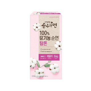 깨끗한나라 순수한면 유기농 순면 탐폰 레귤러 16개입, 1개