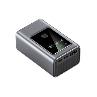 35W 行動電源 10000mAh 電量數字顯示 PD/QC 快速充電 防火材質外殼 LED智能數位顯示 - 銀灰/曜黑, 銀色, MCK-NB35