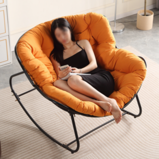 OneMor 대형 편안한 흔들의자 안락 무중력 독서 쿠션 거실 모유 수유 체어 낮잠 독서용, 오렌지(쿠션포함), 1개