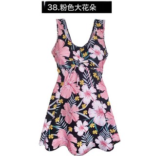 特清中老年媽媽款保守泳衣女連體裙式顯瘦泡溫泉加肥加大碼游泳衣, 180碼/3XL(體重160-180斤)