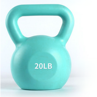 健身壺鈴 4.5-13.6公斤 (10-30磅) 核心訓練 重量訓練 競技壺鈴 臀腿訓練, 1個, 青色20LB（約9.1公斤）, 青色
