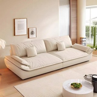 奶油風帆船沙發 科技布材質 舒適坐感, 單人位【120CM】,【1米加寬版】科技布+絲綿座包