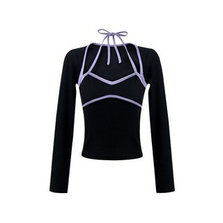 CHENZI 가을 소심기 상의 섹시 디자인 감각 슬림핏 날씬해 보이는 가짜 니트녀