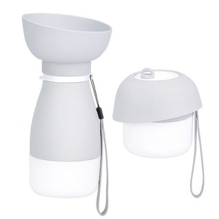 펫블리스 휴대용 강아지 물병 간식통 일체형 산책 올인원 물병, 1개, 그레이