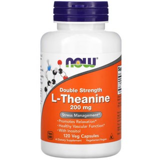NOW Foods L-Theanine 테아닌 200mg 120정, 1개