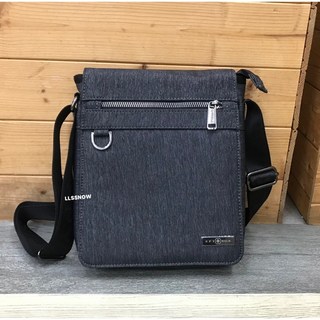 Spywalk 翻蓋刷紋尼龍側背包 - 男用斜背包 掀蓋包 直式側背包, 小款-素色-刷紋黑(2030) #056