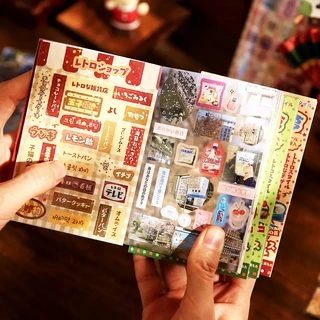 30 시트 레트로 Y2K 스타일 컷 필름 스티커 도서 일본어 스티커 저널 핸드북 DIY Scrapbooking Kawaii 편지, 03 D4