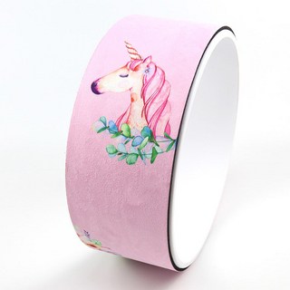 瑜伽辅助工具 健身器材 【高顔值設計】麂皮絨橡膠瑜伽輪初學者瑜伽圈後彎美背神器普拉提圈健身魔力圈女, 1個, 麂皮絨瑜伽輪-獨角獸