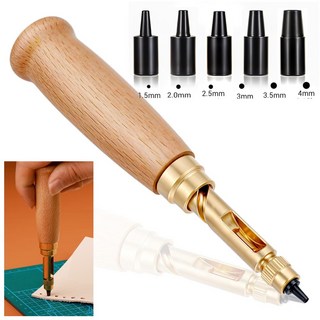 스크류 원형 가죽 펀칭기 7종 세트 가죽공예용품 구멍 뚫기 가죽 펀치 수공구 DIY, 1개, 혼합