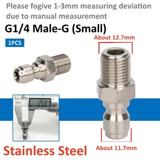 구리 1/4 "3/8" "자동차 세탁기 퀵 커넥터 고압 어댑터 물총 조인트 커플러 정원 관개 용 링, 12 (S)1l4 Male-G(Steel)