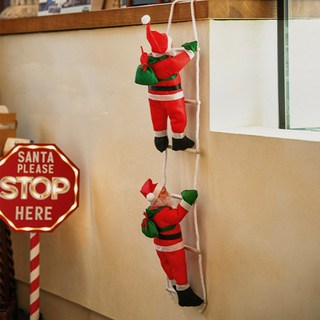 크리스마스 소품 줄타는 사다리 산타 벽장식, 1인 산타, 1개