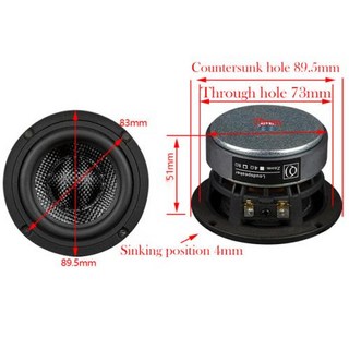 HIFI 미드 베이스 스피커 회의 시스템 오디오 우퍼 스피커 DIY 홈 시어터 북쉘프 라우드 스피커 3 인치 4 옴 8 옴 50W, 1) 1pcs 4 Ohm - 3, 1pcs 4 Ohm