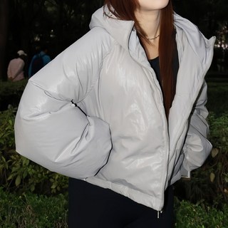 [마지막SALE][HIP39] 24FW 광택 후드 다운 푸퍼 덕다운패딩