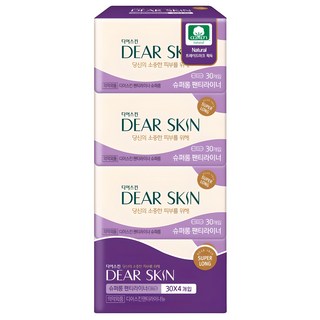 디어스킨 팬티라이너, 슈퍼롱, 30개입, 4개