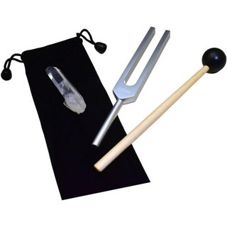 9080142 튜너 튜닝기 튜너기 조율기 세도나의 마법 솔페지오 432Hz 말렛과 봉지 사랑과 미용 힐링 주파수 웰니스 클리닉 수정 포인트와 사용법 설명서가 포함된 튜닝 포크, 실버