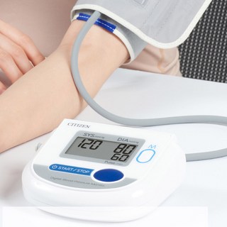 가정용 자동전자 혈압계 팔뚝형, 1개, 화이트+블루버튼