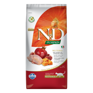 法米納 Farmina N&D PUMPKIN 鵪鶉石榴 結紮貓糧 體態維持 無穀配方 1.5kg, 1個, 混合口味