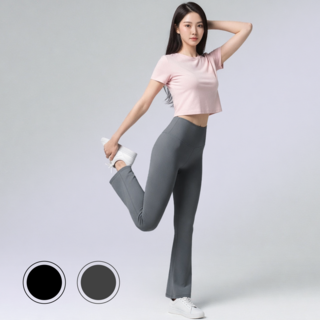 데이로리 여성 하이웨스트 밴딩 필라테스 요가 부츠컷 레깅스
