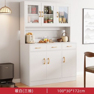 儲物櫃 備餐櫃 廚房櫥櫃 茶水櫃 收納櫃, 【升級款】六門三抽暖白