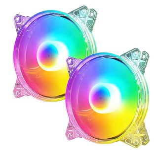 JK 쿨러 120mm LED RGB 컴퓨터 쿨링팬 케이스 본체 냉각 방열, 2개