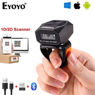 Eyoyo2D 웨어러블 링 바코드 스캐너 미니 휴대용 3in1 USB 유선 및 24G 무선 블루투스 QR 이미지 1D 리더