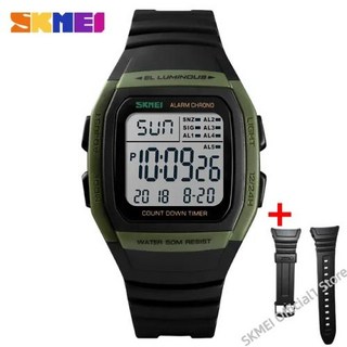 SKMEI 1278 스포츠 남성용 시계 디지털 듀얼 타임 카운트다운 손목시계 캐주얼 야외 방수 시계 Montre Homme 1960