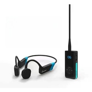 골전도 무전기 헤드셋 무선 훈련 이어 마이크 음악 핸즈프리 헤드폰, 파란색