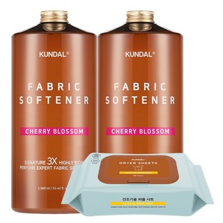 쿤달 초고농축 섬유유연제 체리블라썸향 본품, 1580ml, 2개