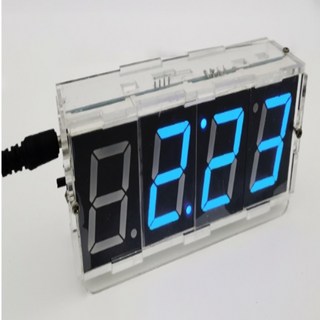 DIY組裝電子數位時鐘套件 1.2吋大螢幕LED顯示 多色可選 附溫度調節與紅外遙控功能, 詳見包裝