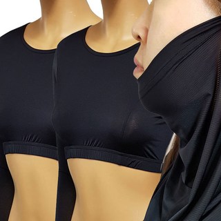 [화이트크라운골프] 명품 여성 냉감 초경량 얇은 라운드 크롭탑 이너웨어 *3종 (이너+이너+마스크)